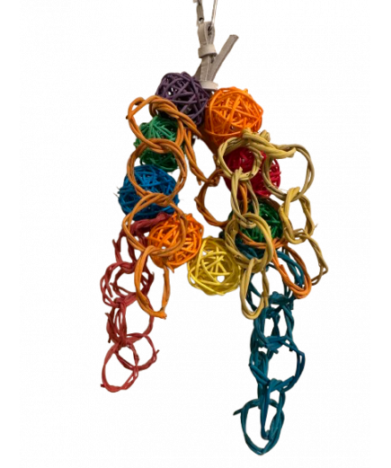 Parrot-Supplies Munch Balls Woven Vine Wreath With Willow Rings Toy Parrot-Supplies Munch Balls Woven Vine Wreath With Willow Rings Toy